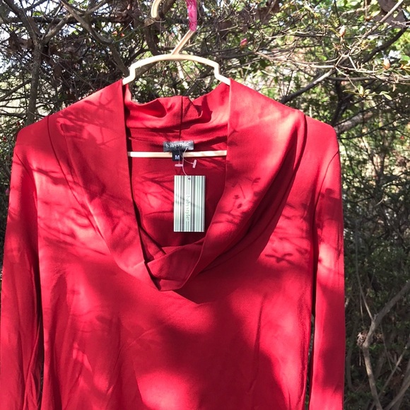 NWT BabyStyle Red Maroon Burgundy Wine LS Cowl Neck Top Shirt Maternity M Medium - Picture 3 of 12